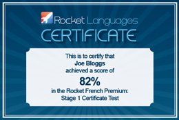 Rocket French Certificate Image